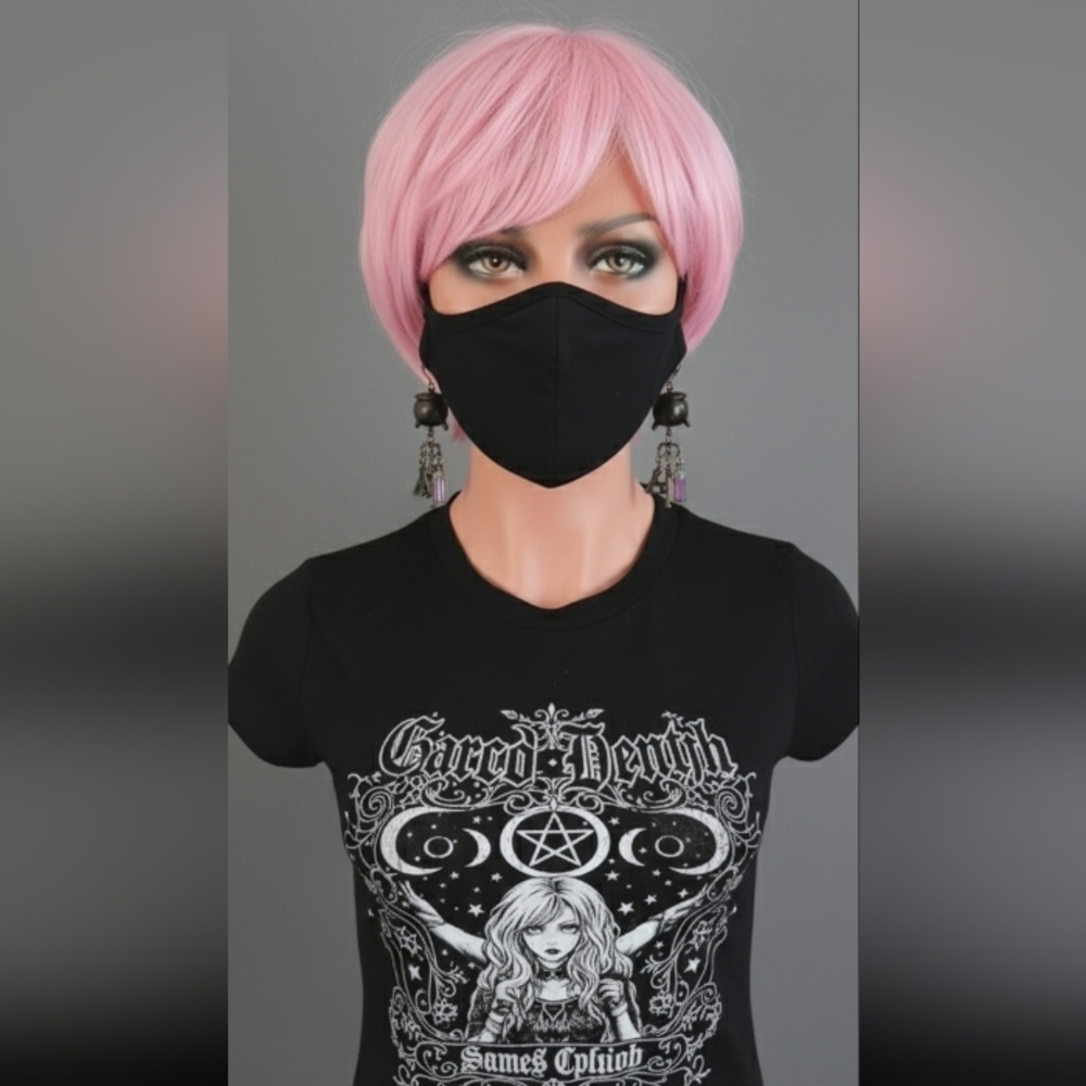 Unisex Black Goth Face Mask Washable Reusable